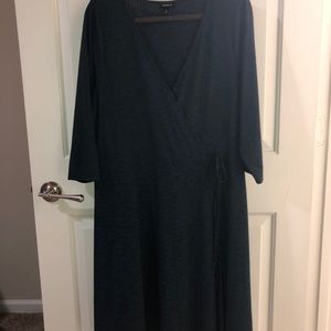 Emerald Green faux wrap dress